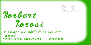 norbert korosi business card